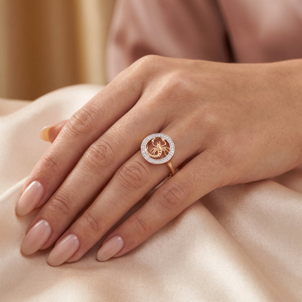 Scorpio Zodiac 18KT Diamond Ring
