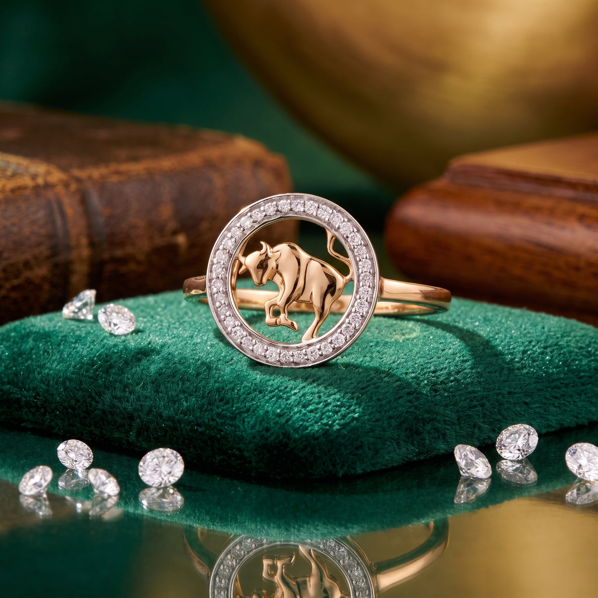 Taurus Zodiac 18KT Diamond Ring