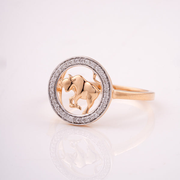 Taurus Zodiac 18KT Diamond Ring