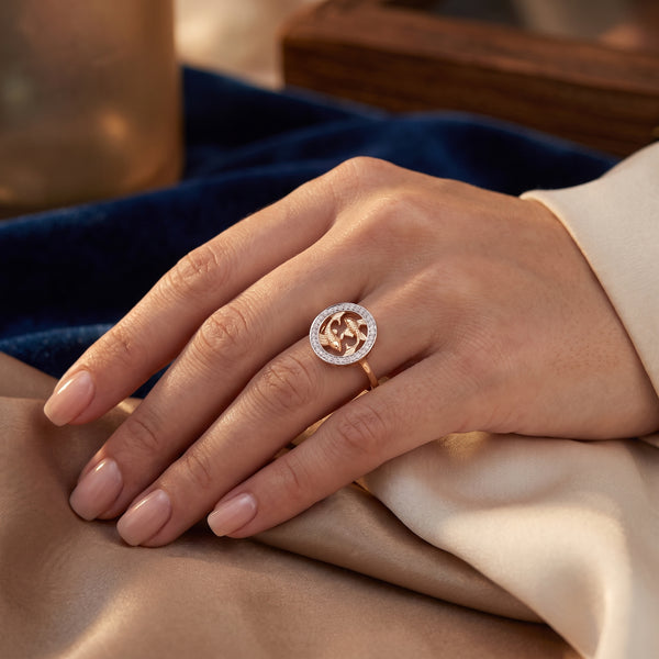 Pisces Zodiac 18KT Diamond Ring