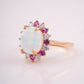 Rose Gold Opal 18KT Diamond Halo Ring