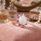 Rose Gold Opal 18KT Diamond Halo Ring