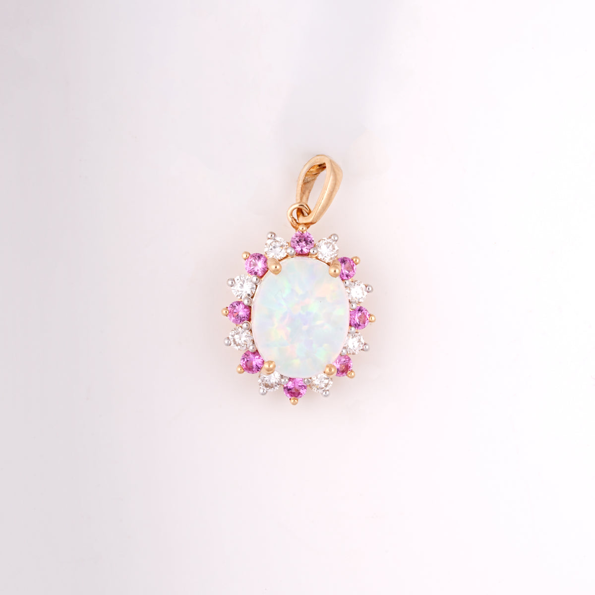 Opal Halo 18KT Diamond Necklace