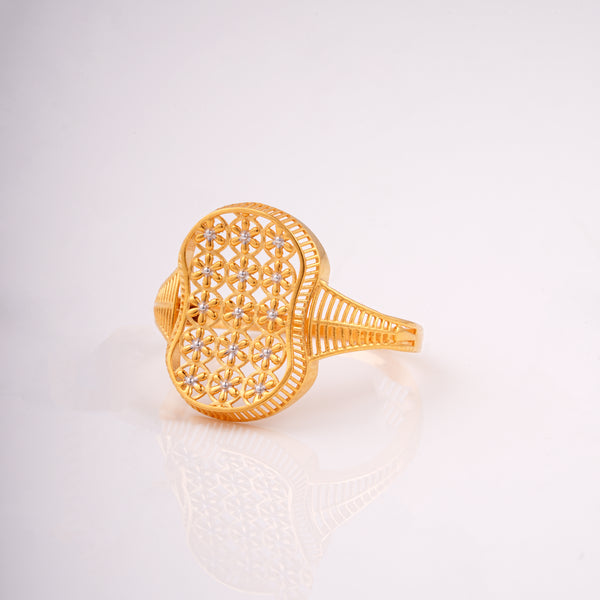 Floral Leaf 18KT Diamond Ring