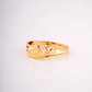 Yellow Gold Wide Band Loop Cutout Ring