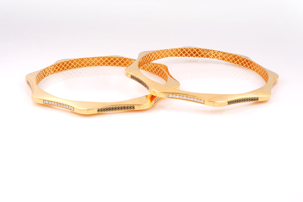 Geometric Hexagon 18KT Diamond Bracelet