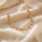 18KT Gold Paperclip Bracelet with Bead Accents