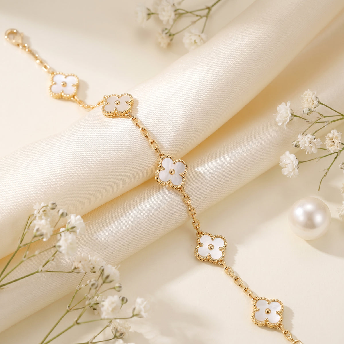 Floral Clover 18KT Diamond Bracelet