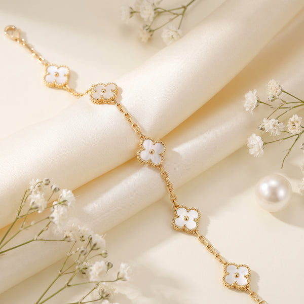 Floral Clover 18KT Diamond Bracelet