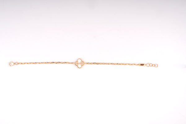 Yellow Gold Clover Charm Bracelet