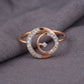 18kt Rose Gold Spiral Daily Wear Diamond Ring for Women  