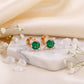 Emerald Cluster 18KT Diamond Earring