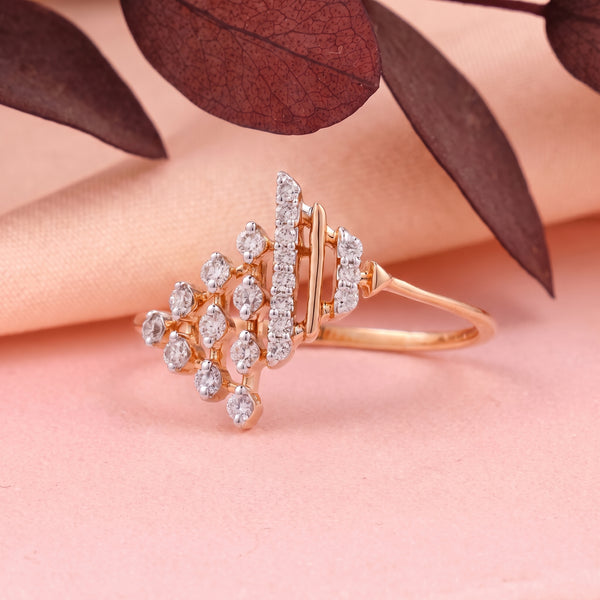 Cluster Cascade 18KT Diamond Ring