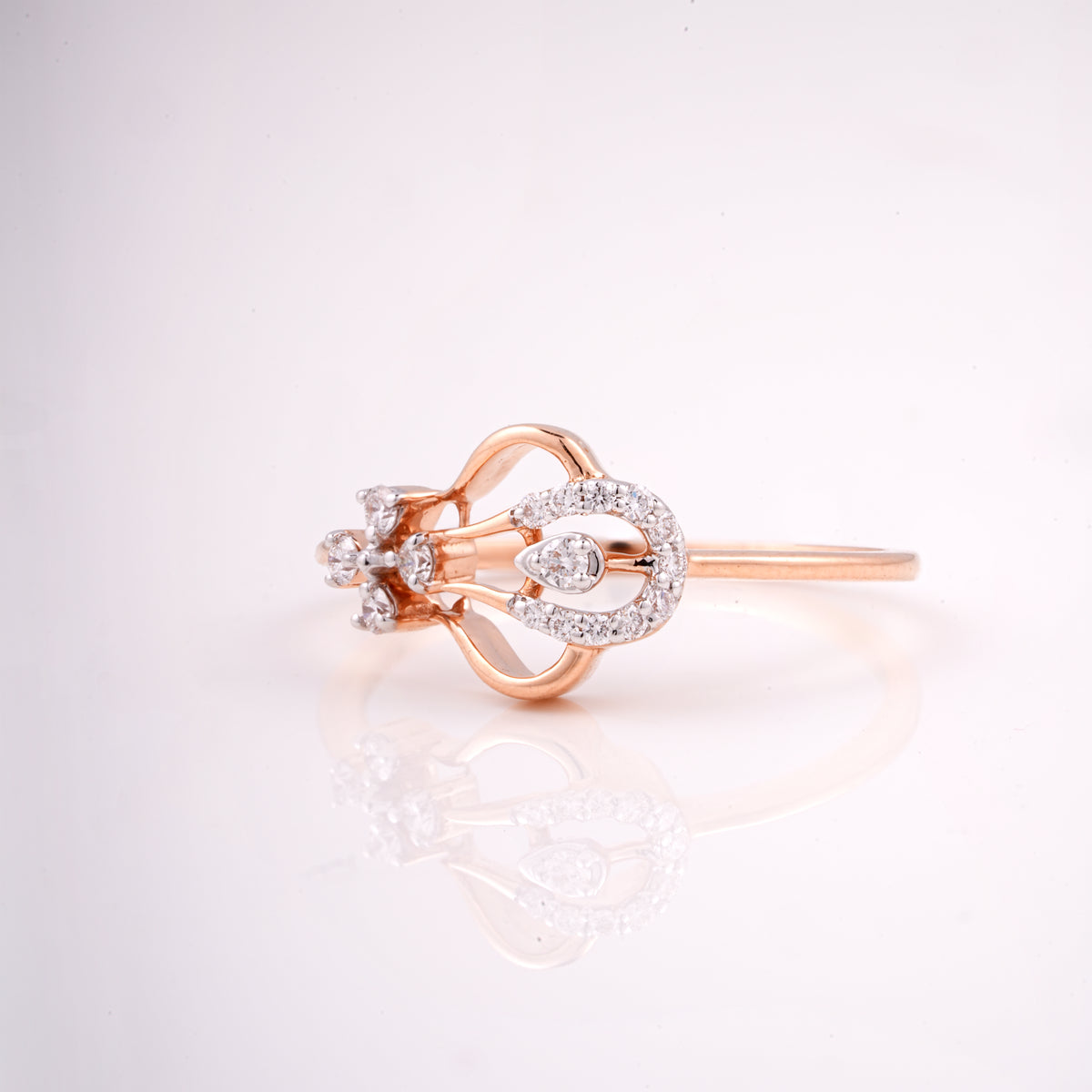 Pear Cluster 18KT Diamond Ring