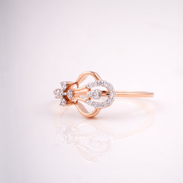 Pear Cluster 18KT Diamond Ring