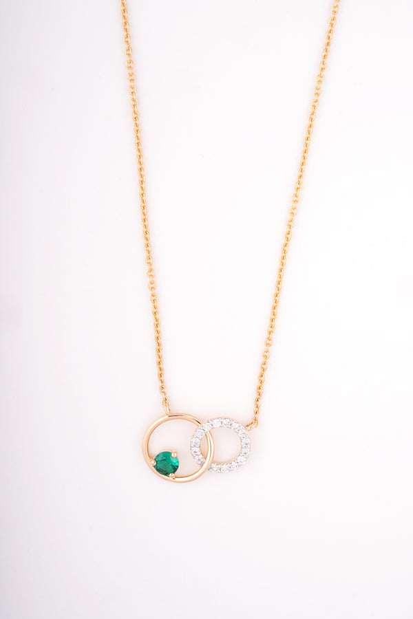 Interlocking Circle 18KT Diamond Pendant