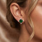 Emerald Solitaire 18KT Diamond Earring
