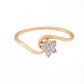 18kt Gold Flower Twist Daily Wear Diamond Ring for Women