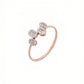 18kt Rose Gold Triple Cluster Daily Wear Diamond Ring for Women