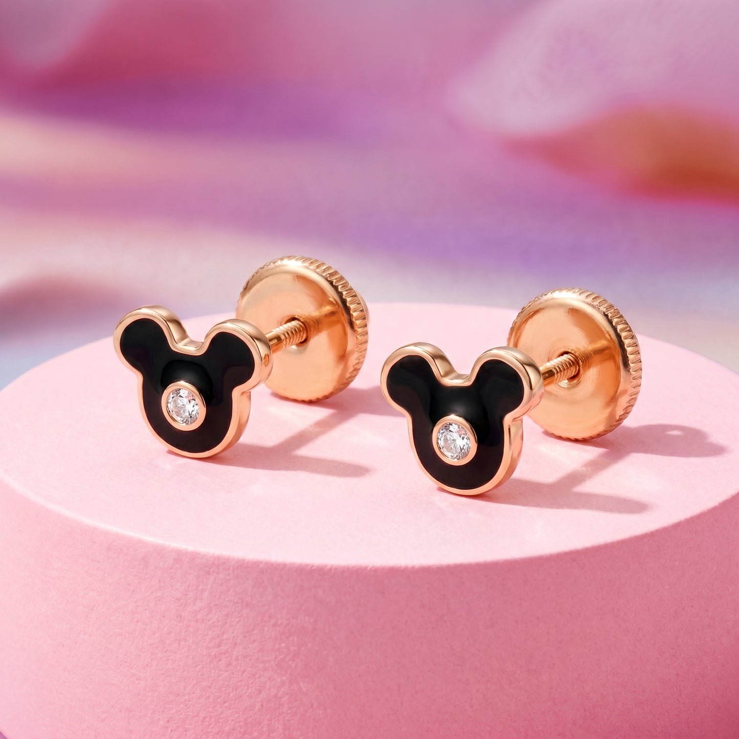Jangal 18kt Rose Gold Daily Wear Diamond Stud Earrings for Kids