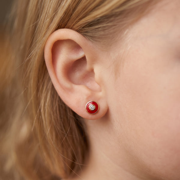 Laal 18kt Gold Daily Wear Diamond Stud Earrings for Kids