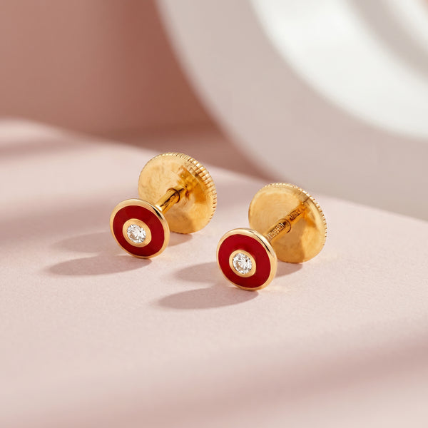 Laal 18kt Gold Daily Wear Diamond Stud Earrings for Kids