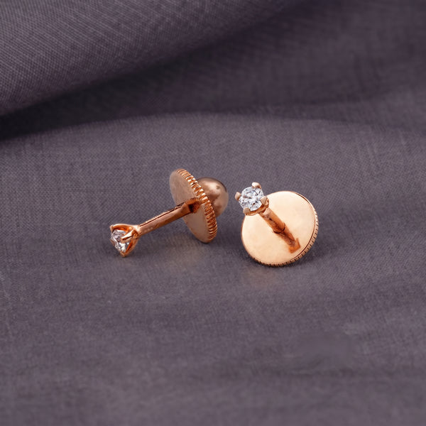 Sitara 18kt Rose Gold Daily Wear Diamond Stud Earrings for Kids