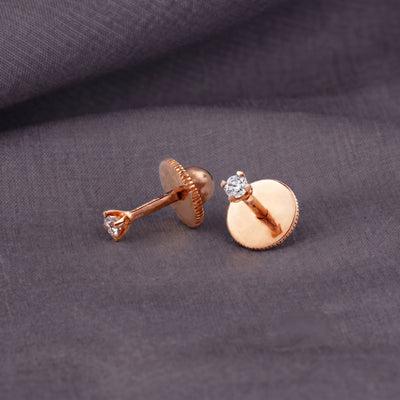 Sitara 18kt Rose Gold Daily Wear Diamond Stud Earrings for Kids