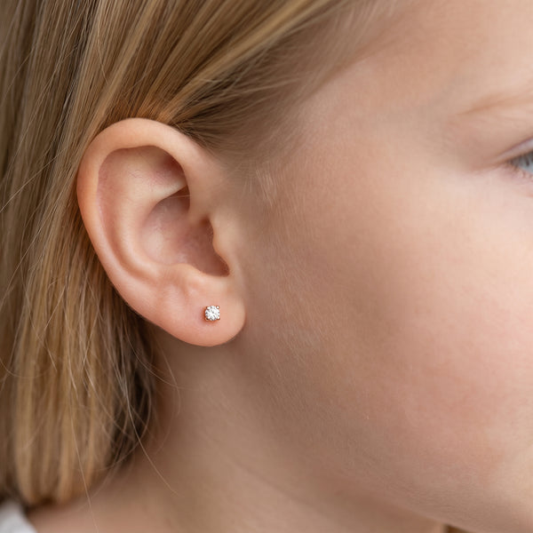 Sitara 18kt Rose Gold Daily Wear Diamond Stud Earrings for Kids