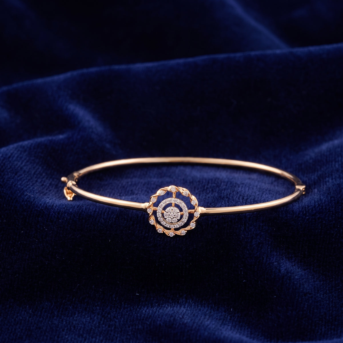 Rose Gold Medallion 18KT Diamond Bangle