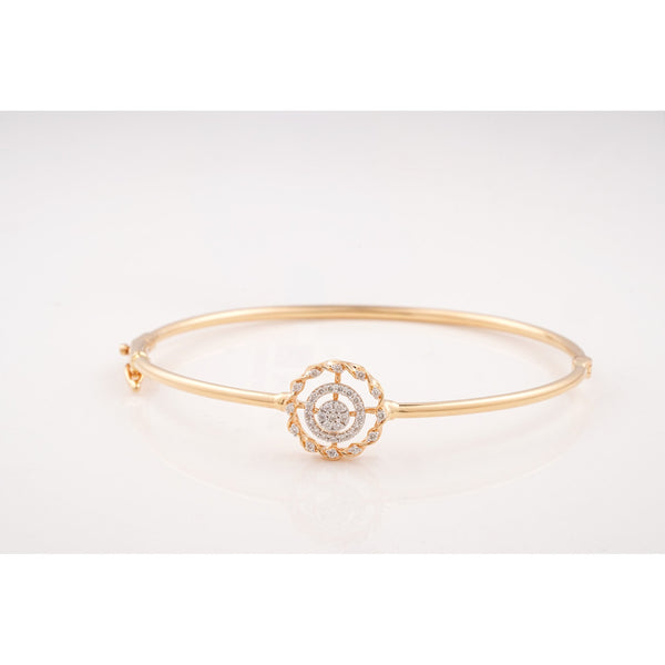 Rose Gold Medallion 18KT Diamond Bangle