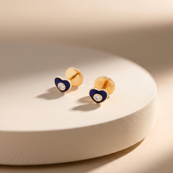 Mazhalai 18kt Gold Daily Wear Diamond Stud Earrings for Kids