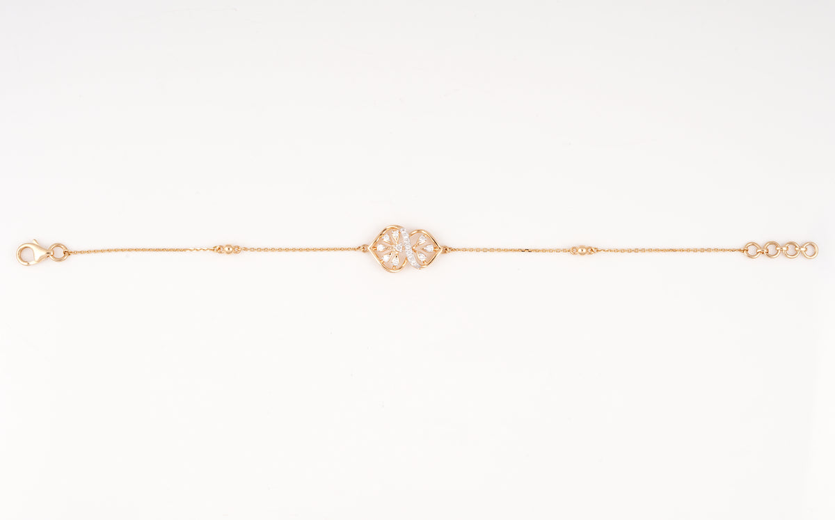 Rose Gold Infinity 18KT Diamond Bracelet