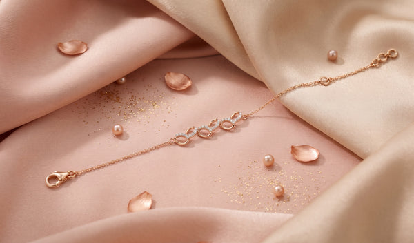 Rose Gold Oval Link 18KT Diamond Bracelet