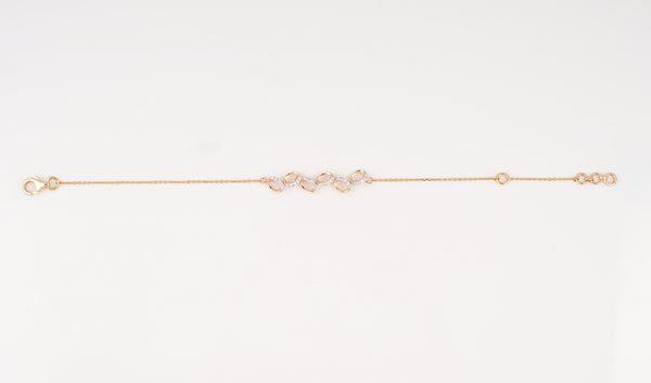 Rose Gold Oval Link 18KT Diamond Bracelet