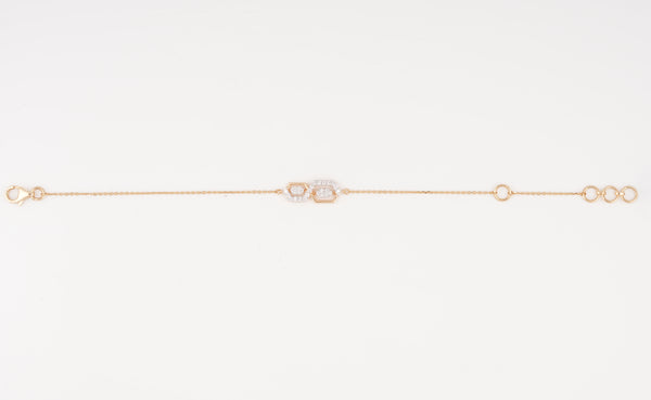 Rose Gold Geometric Infinity 18KT Diamond Bracelet