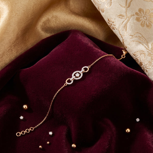 Gold Circle Link 18KT Diamond Bracelet