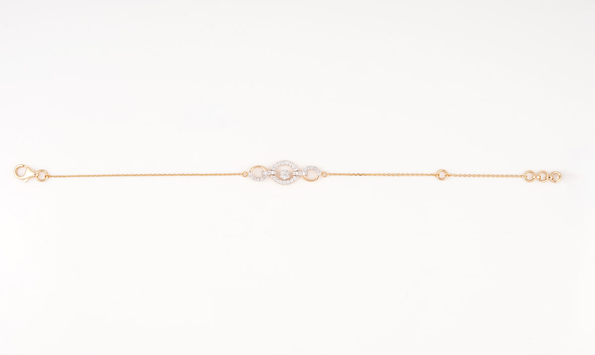 Gold Circle Link 18KT Diamond Bracelet