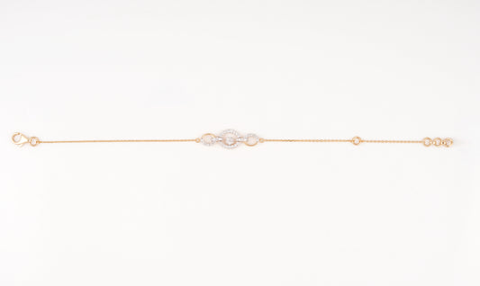 Gold Circle Link 18KT Diamond Bracelet