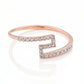 18kt Rose Gold Bypass Party Wear Diamond Ring for Women