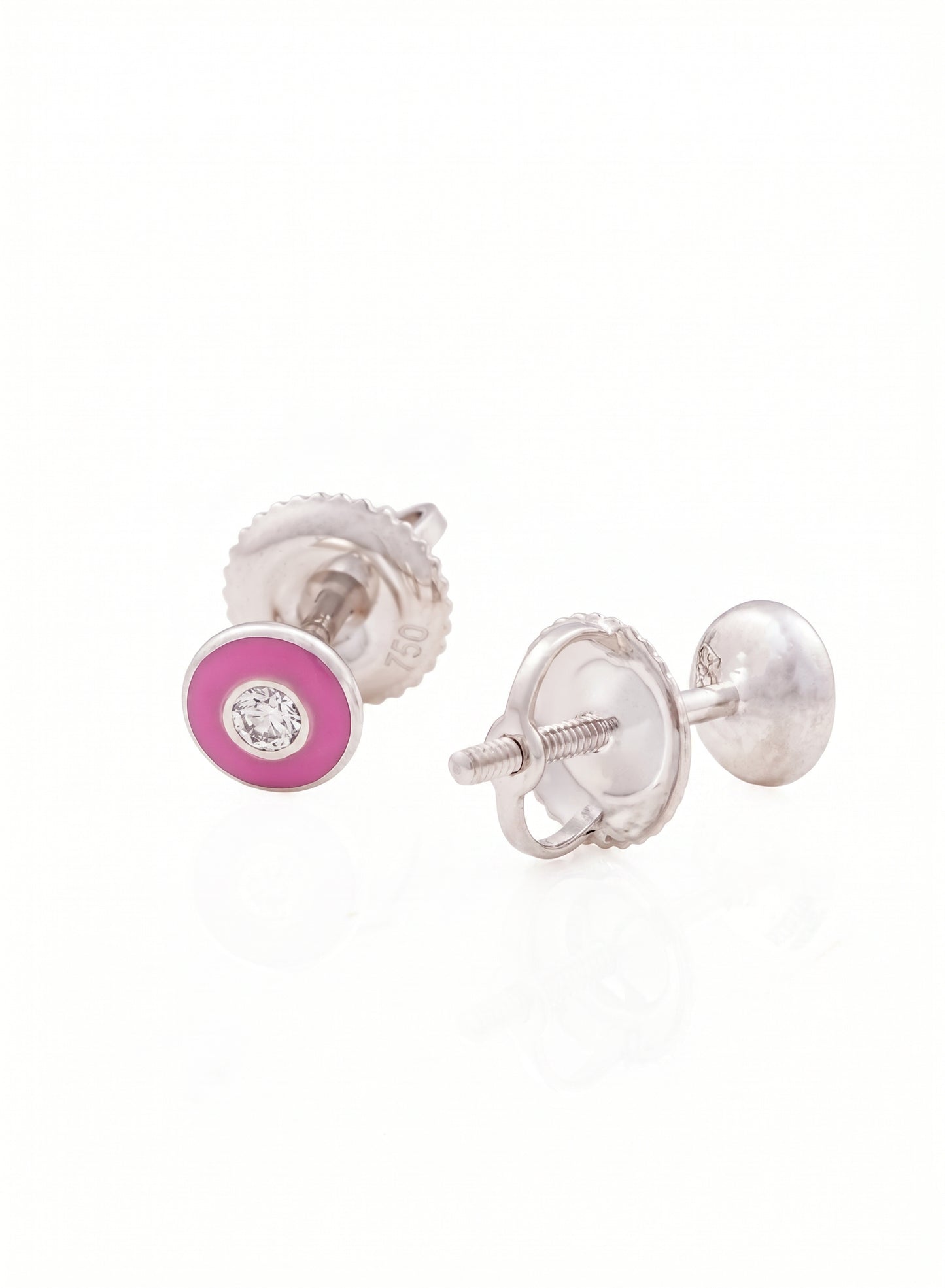 Gulabi 18kt White Gold Daily Wear Diamond Stud Earrings for Kids