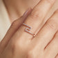 18kt Rose Gold Bypass Party Wear Diamond Ring for Women