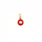 18kt Gold Kids Evil Eye Diamond Pendant with Red Enamel