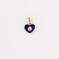 18kt Gold Kids Blue Enamel Heart Diamond Pendant for Kids