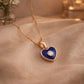 18kt Gold Kids Blue Enamel Heart Diamond Pendant for Kids
