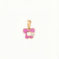 18kt Gold Kids Butterfly Diamond Pendant with Pink Enamel