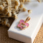18kt Gold Kids Butterfly Diamond Pendant with Pink Enamel