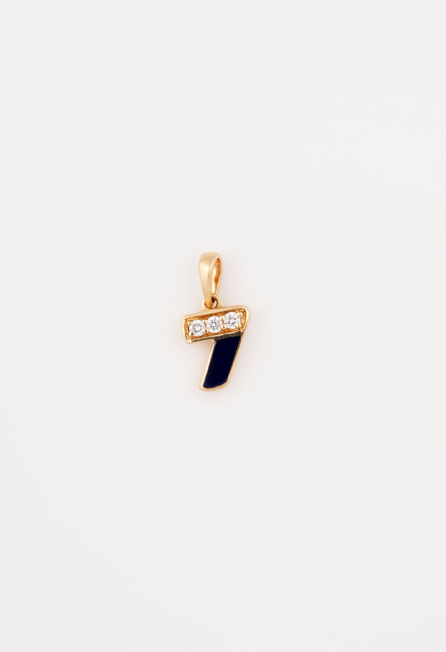 18kt Gold Number 7 Daily Wear Diamond Pendant for Kids