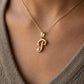 18kt Gold P Initial Daily Wear Diamond Pendant for Kids