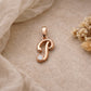 18kt Gold Initial P Daily Wear Diamond Pendant for Kids